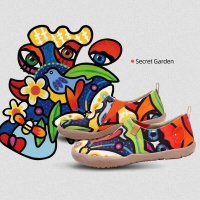 UIN Secret Garden Damen Schuhe Leinenschuhe Sommerschuhe Freizeitschuhe Pop Art